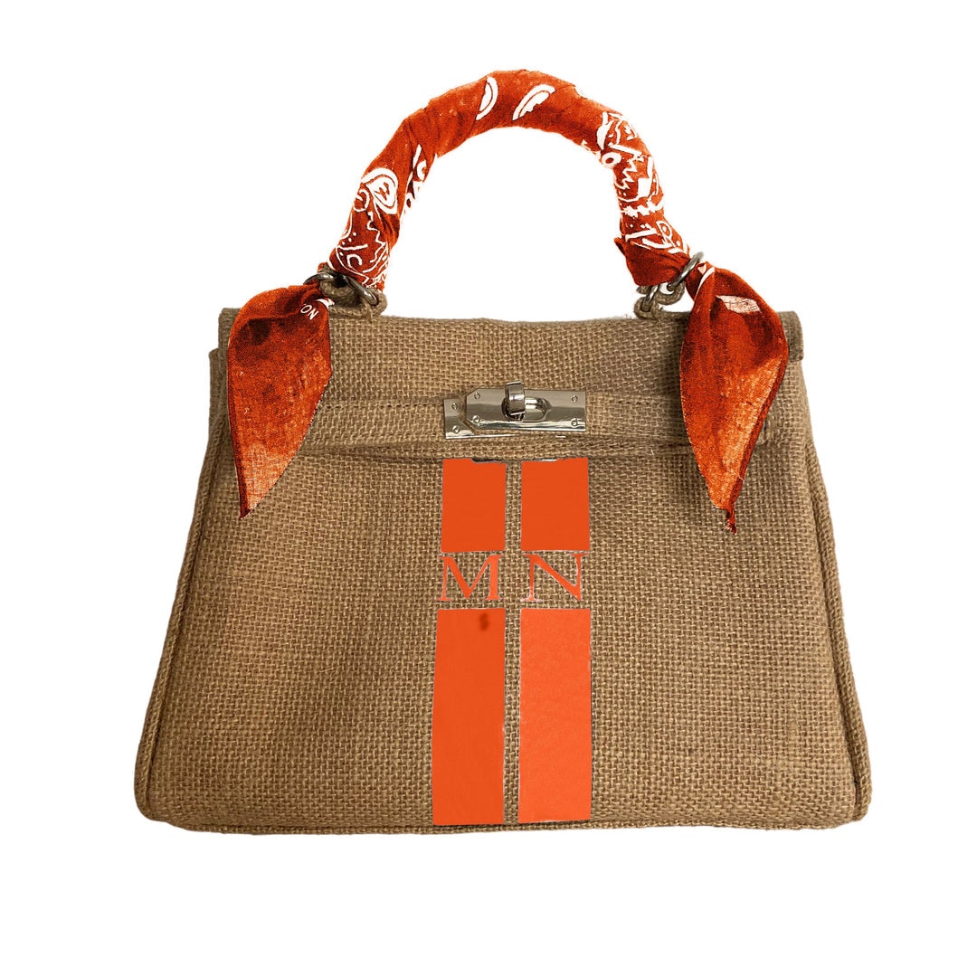 Tie and Dye Jute Kelly Bag with Shoulder Strap - berberlifeshop