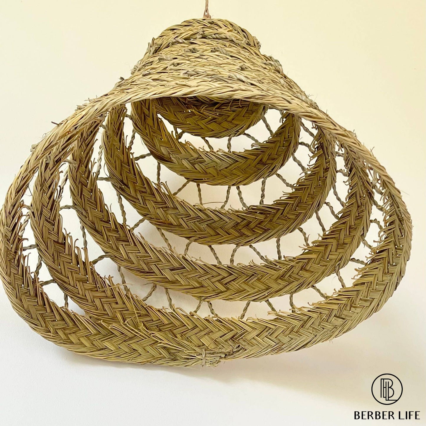 Moroccan handmade Natural Rattan lampshade, Suspension Doum1 - berberlifeshop