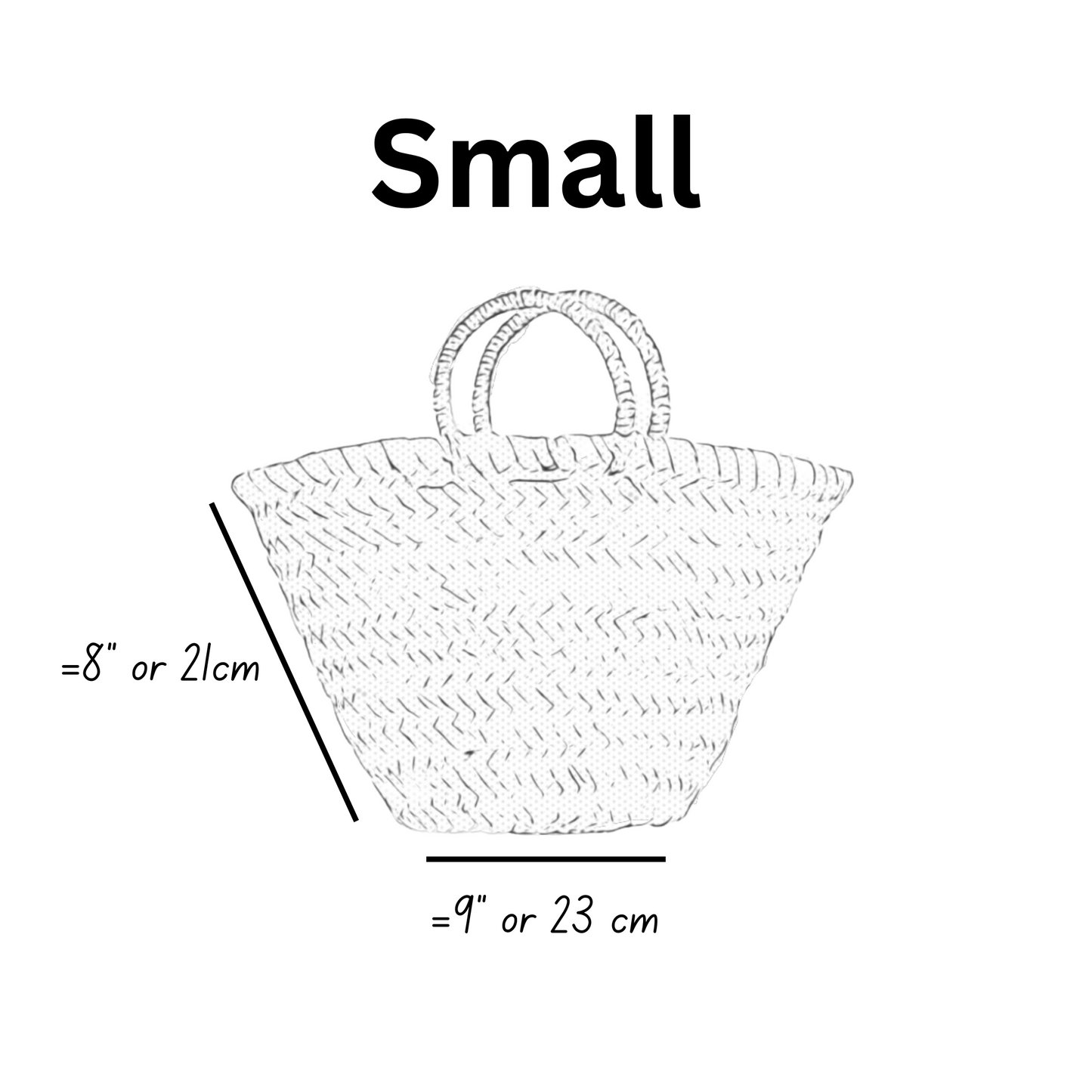 Straw market bag with short Leather Handles - berberlifeshop