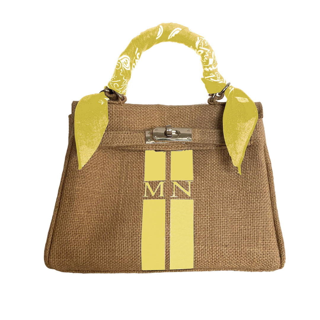 Tie and Dye Jute Kelly Bag with Shoulder Strap - berberlifeshop
