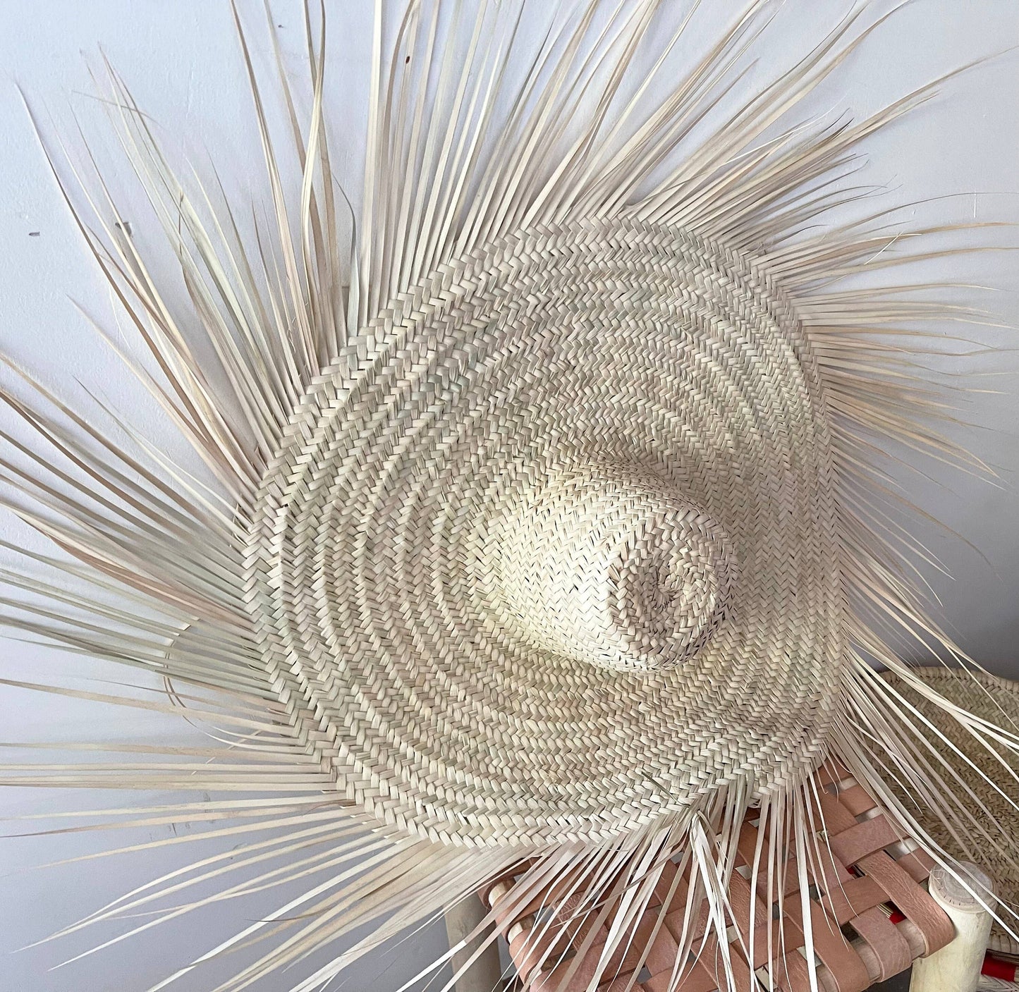 MOROCCAN STRAW HAT, Rattan Hat Palm leafs Hat Straw Fringes - berberlifeshop