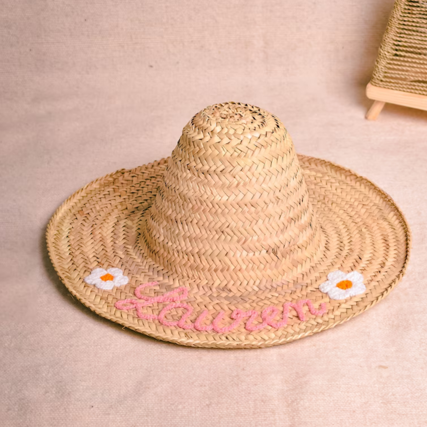 Bridal Bliss Personalized Handmade Straw Sun Hat