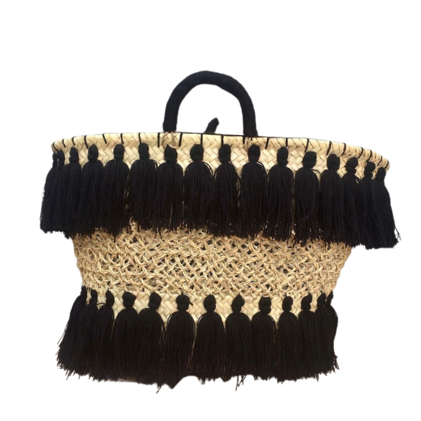 Lace Straw Tassel Bag - Personalized Handmade Beach Bag - berberlifeshop