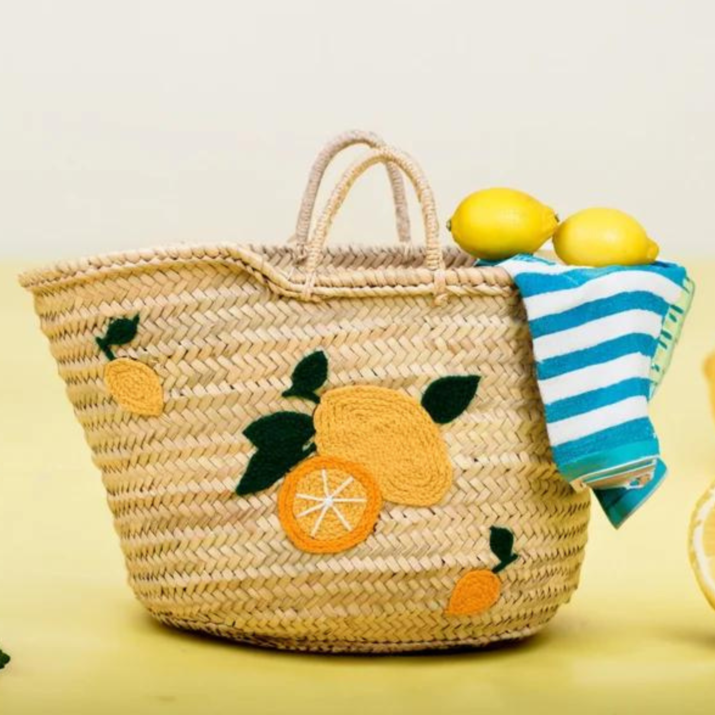 Citrus Bliss Lemon Beach Bag Tote for Sun-Drenched Adventure