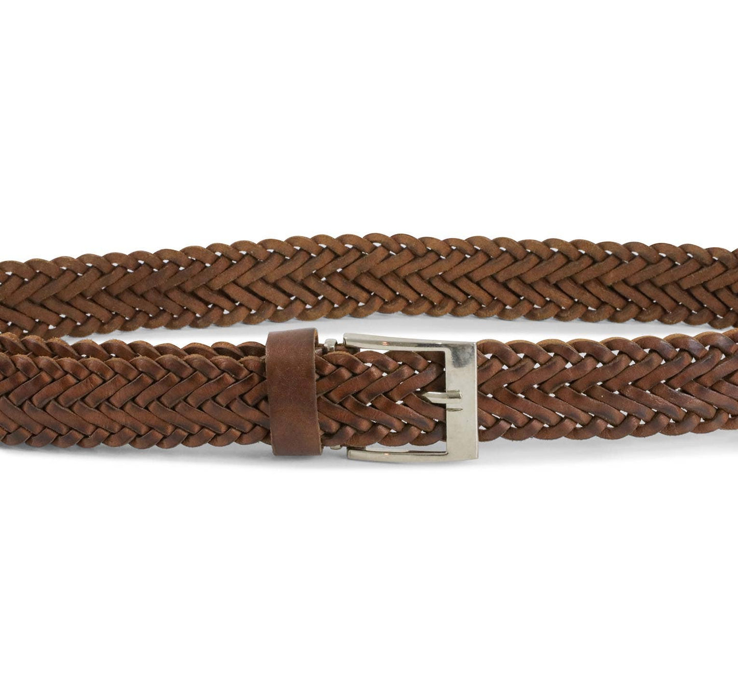 Natural Braided Black leather belt - berberlifeshop