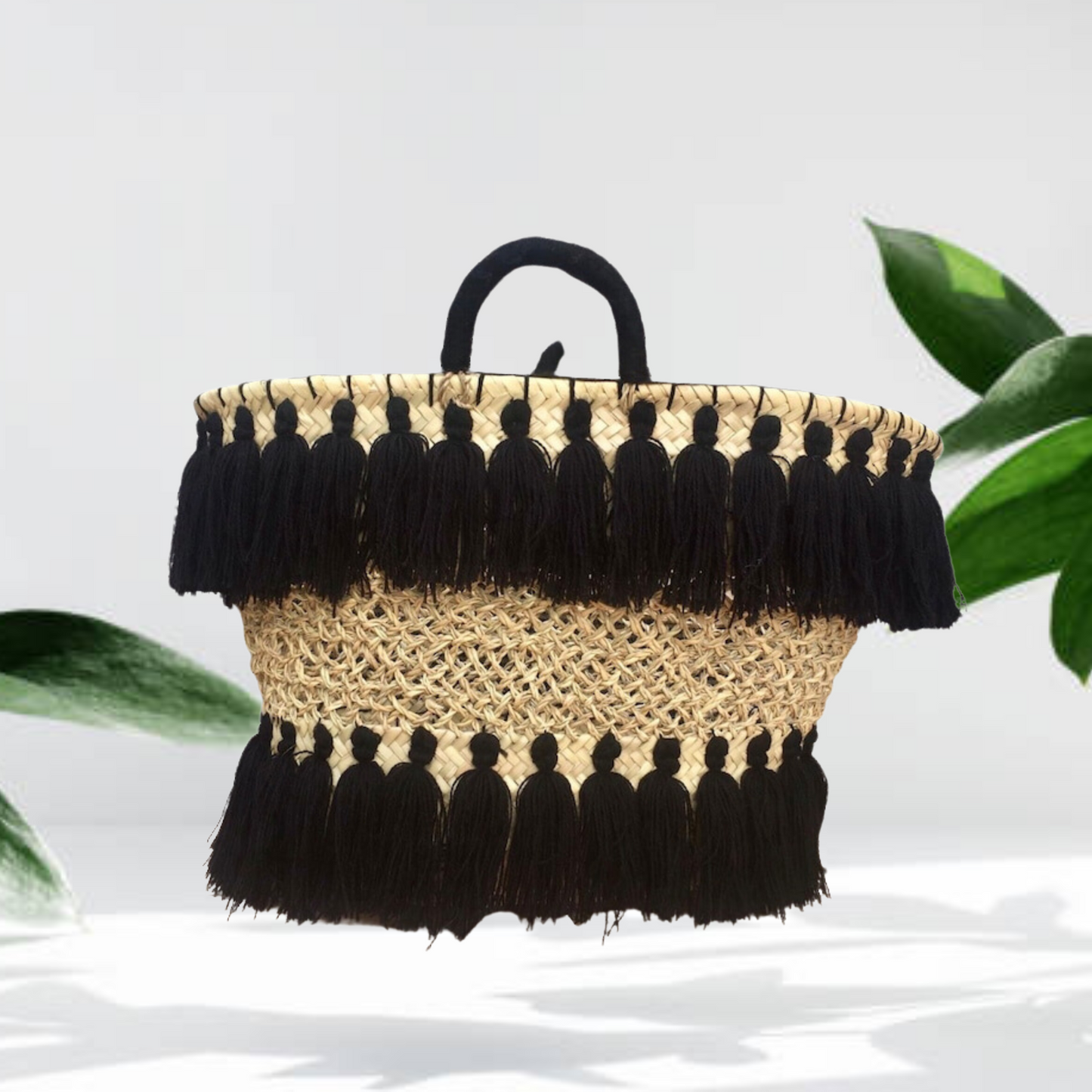 Lace Straw Tassel Bag - Personalized Handmade Beach Bag - berberlifeshop