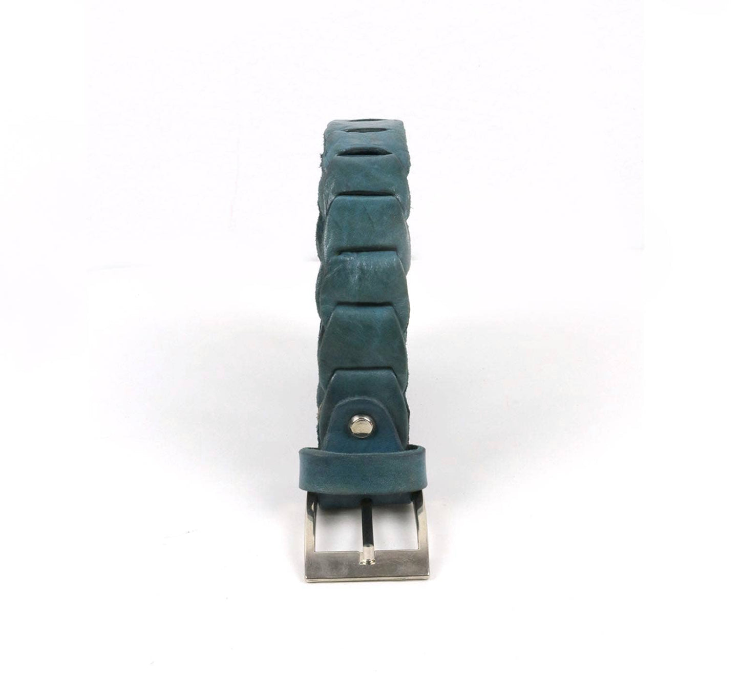 Natural multicolor braided leather belt - berberlifeshop