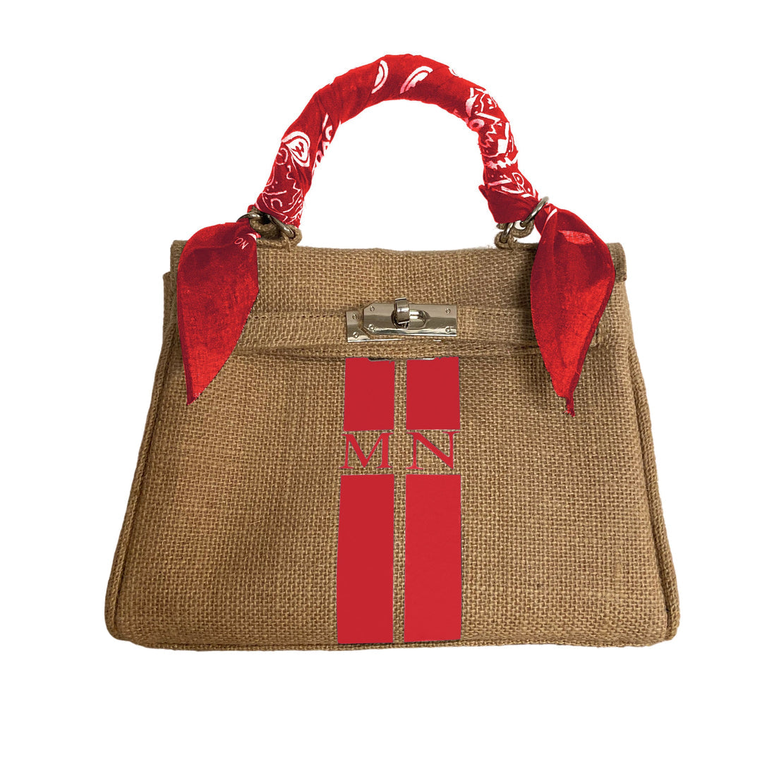 Tie and Dye Jute Kelly Bag with Shoulder Strap - berberlifeshop