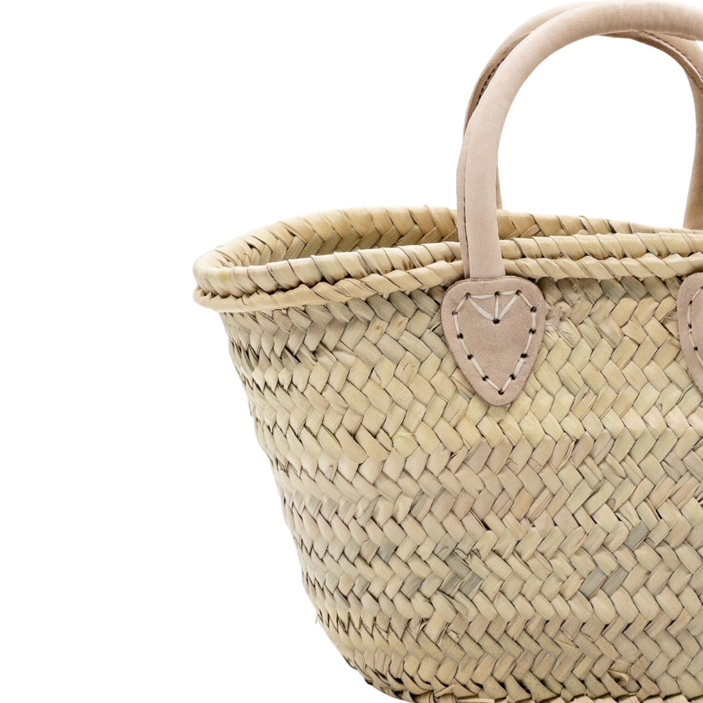 Leather Handled Straw Bags Short - Classic Collection - berberlifeshop