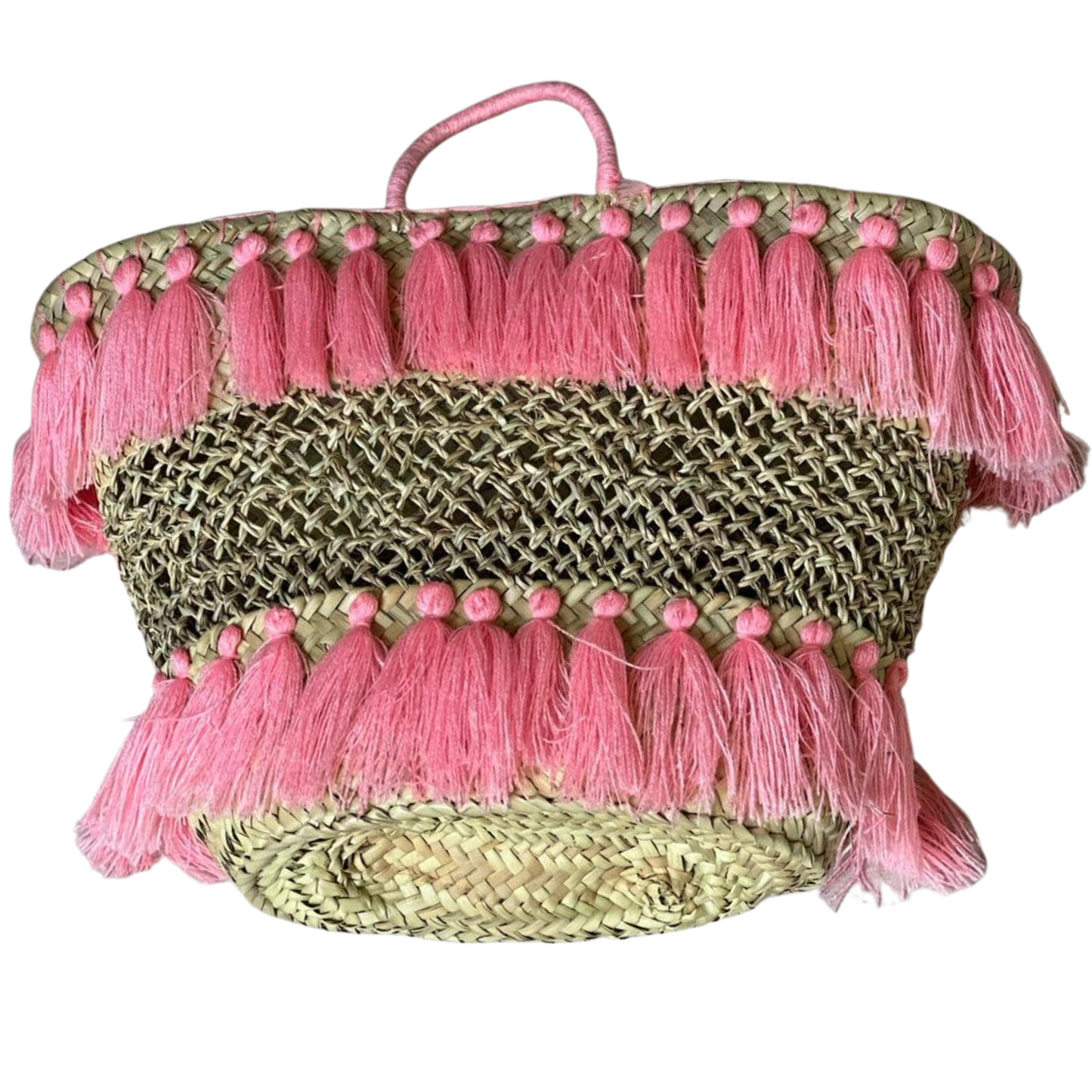 Lace Straw Tassel Bag - Personalized Handmade Beach Bag - berberlifeshop
