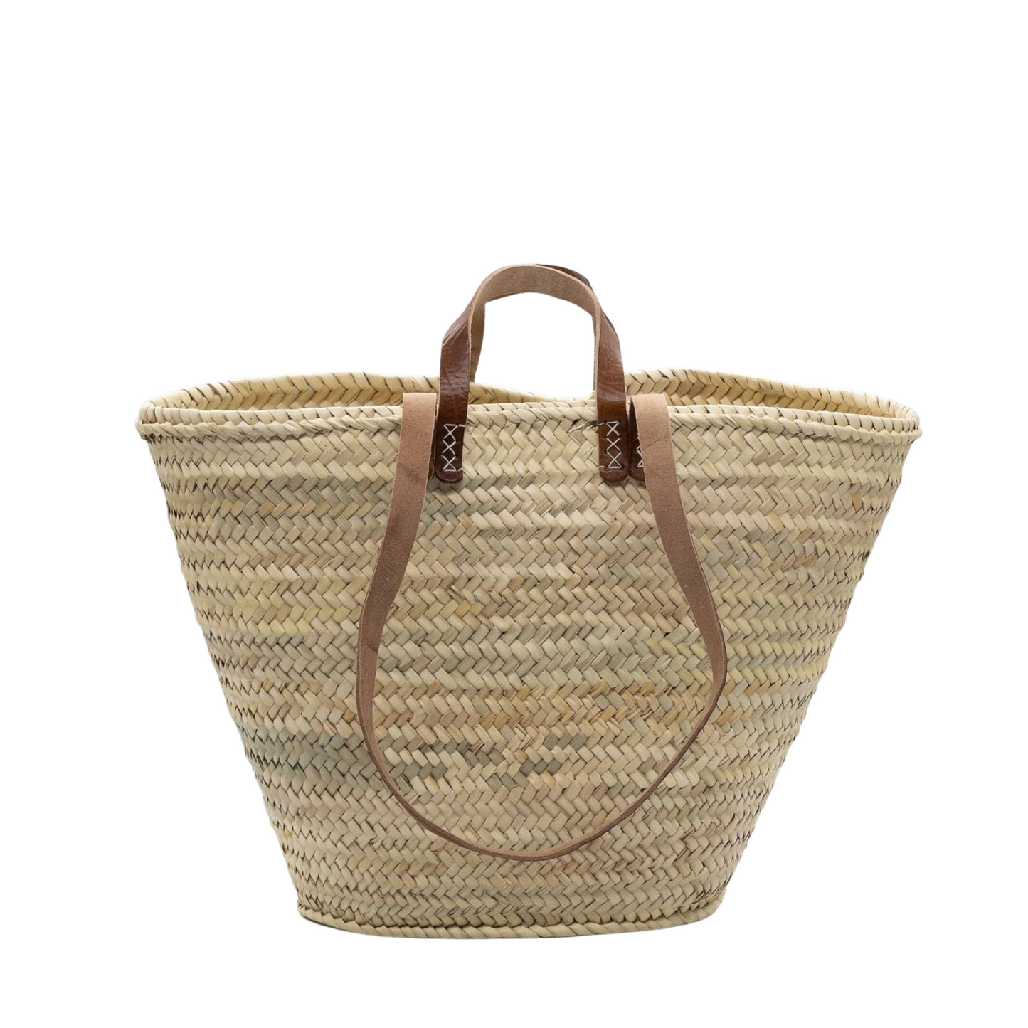Luxe Palm Carryall - Handmade Straw Bag with Double Leather Handles - Classic Collection - berberlifeshop