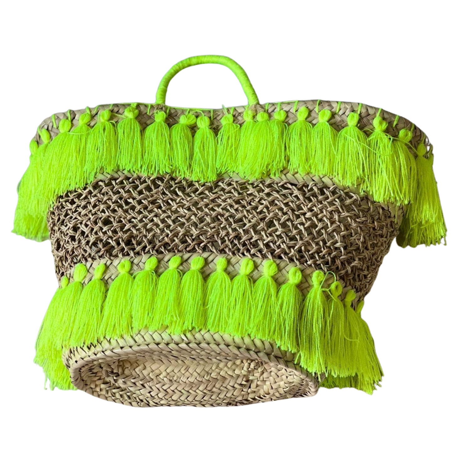 Lace Straw Tassel Bag - Personalized Handmade Beach Bag - berberlifeshop