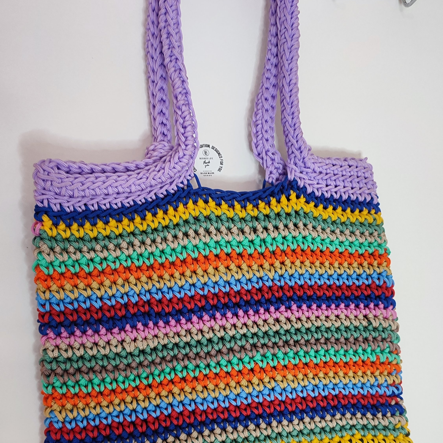 Crochet Rope Net Bag Boho Chic Large pride