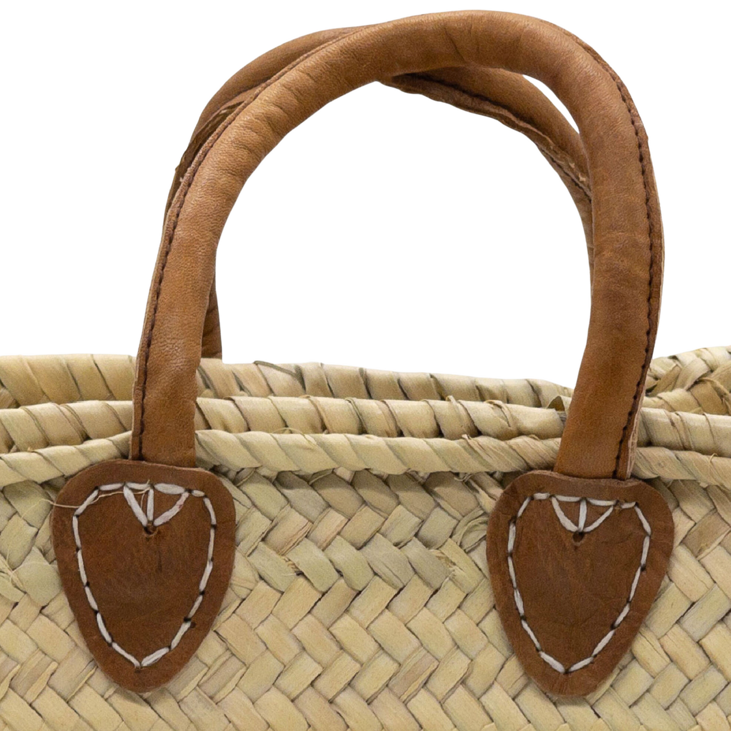 Leather Handled Straw Bags Short - Classic Collection - berberlifeshop