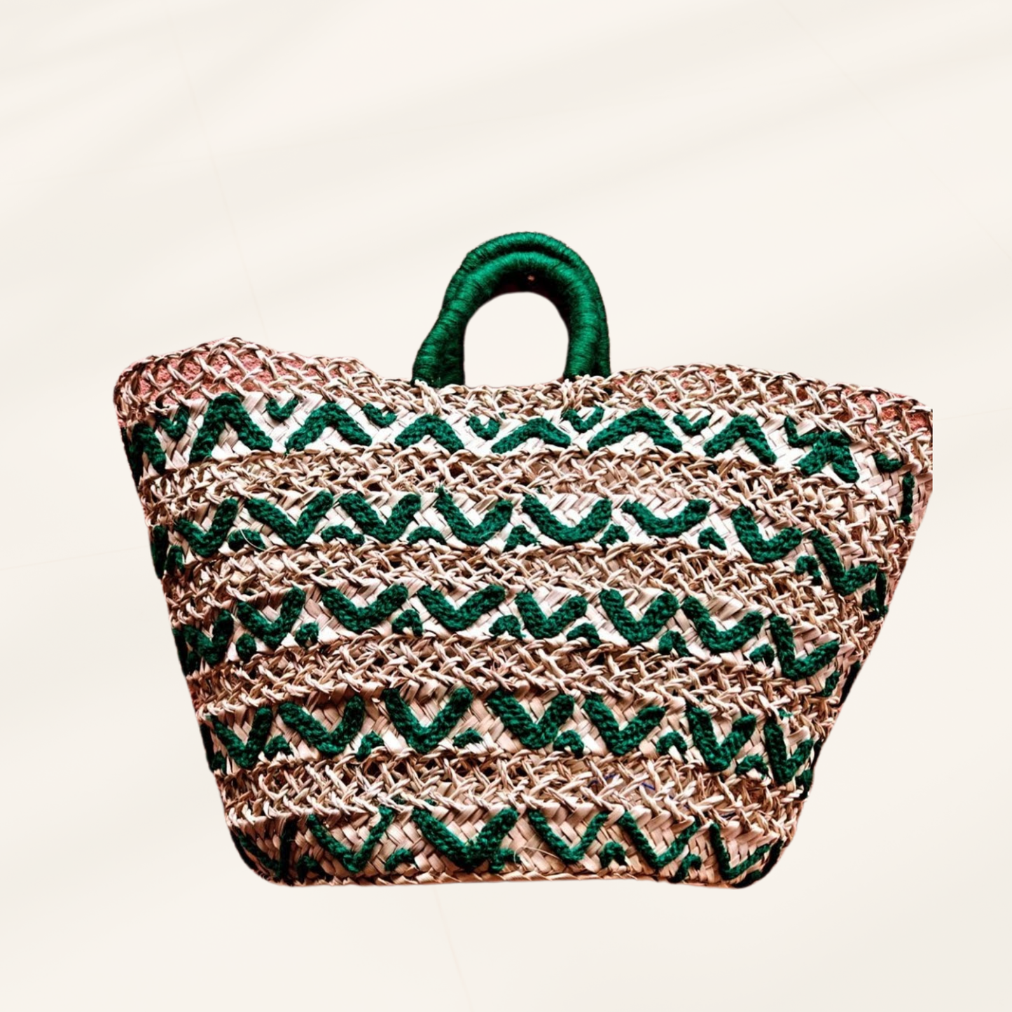 Dentelle Straw French Basket - Beach Tote with Simple Birds - berberlifeshop