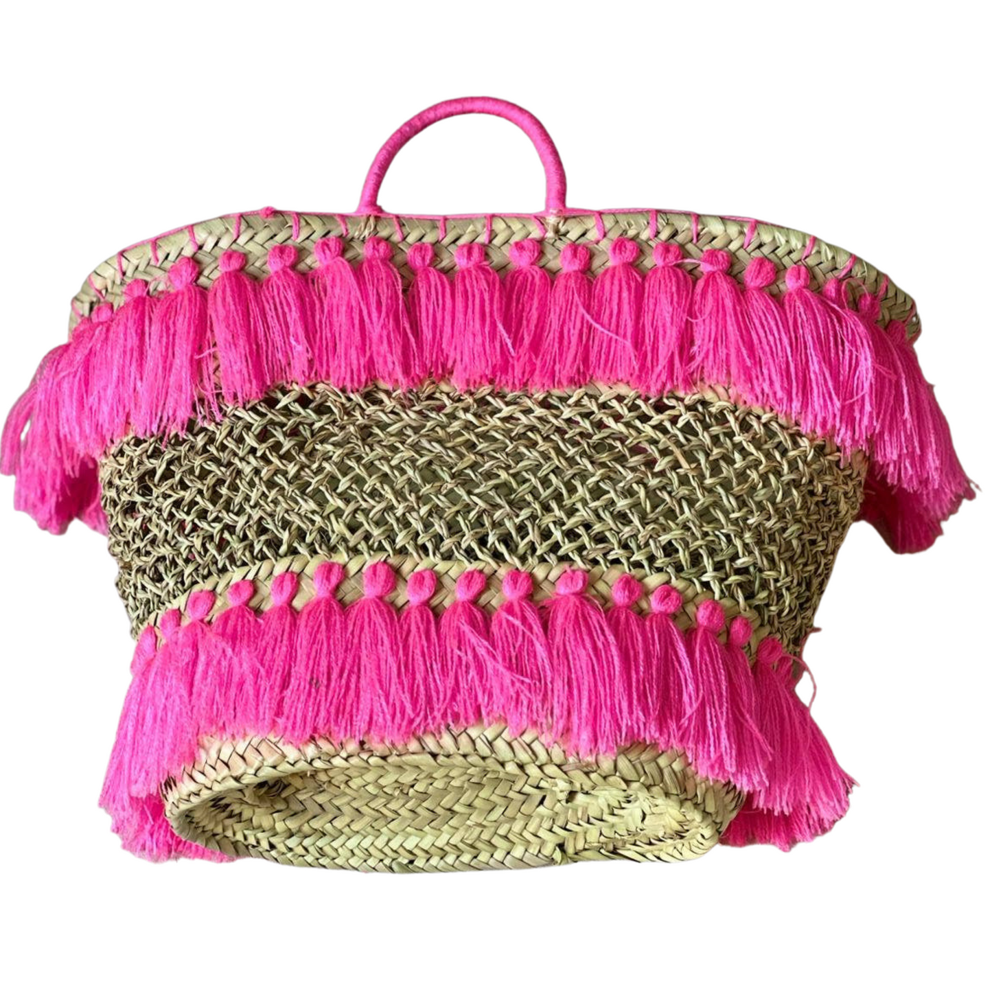 Lace Straw Tassel Bag - Personalized Handmade Beach Bag - berberlifeshop