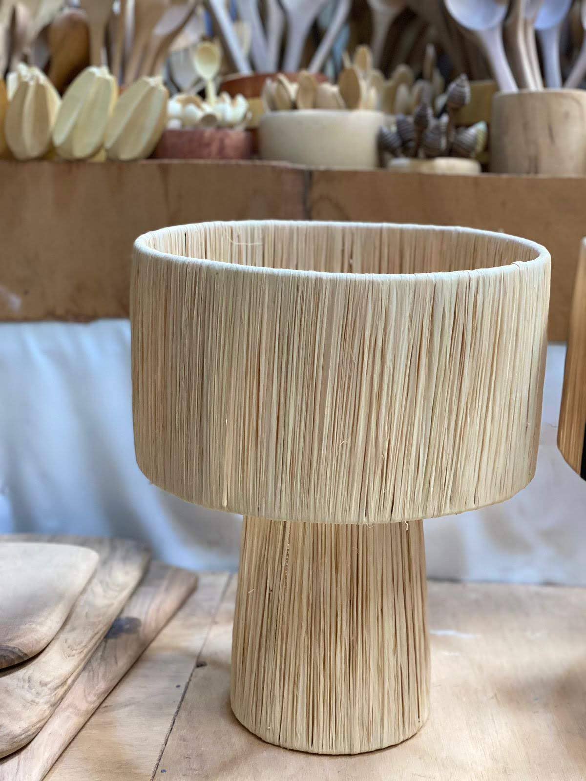 Woven Lamp in Rafia Thread Multicolor - berberlifeshop