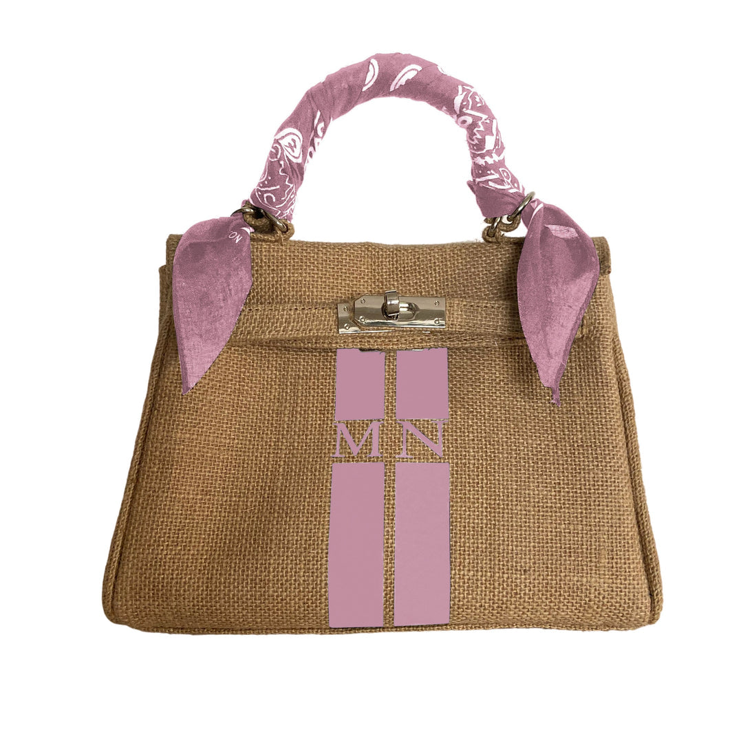 Tie and Dye Jute Kelly Bag with Shoulder Strap - berberlifeshop