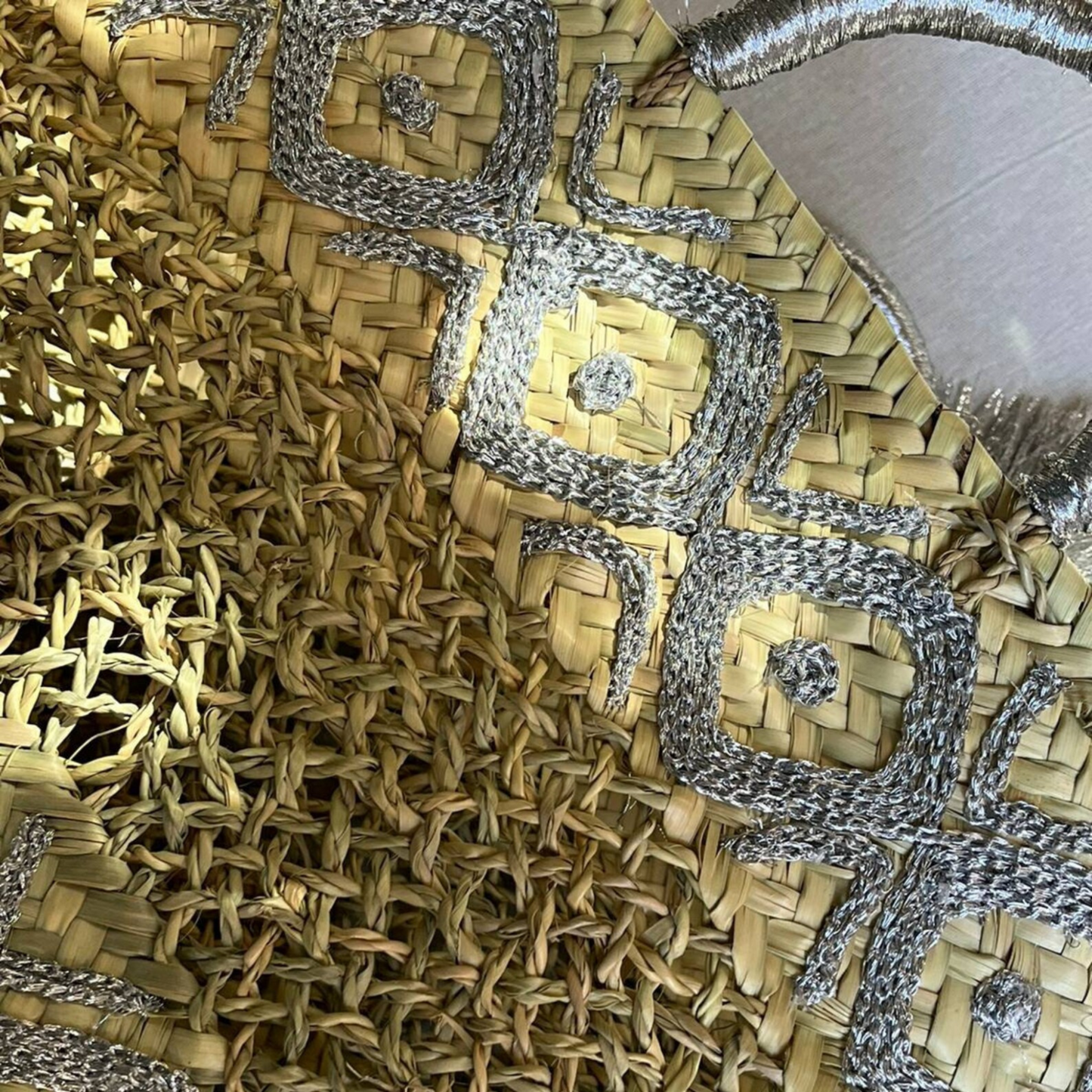 Berber Embroidered Straw Bag with Rattan Nets - berberlifeshop