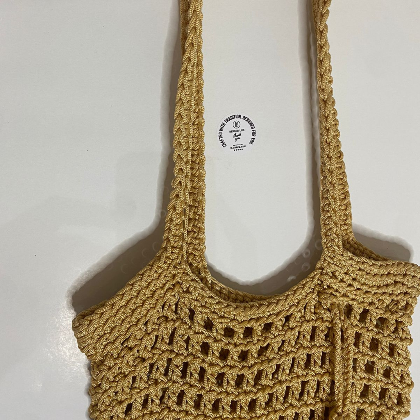 Crochet Rope Net Bag Boho Chic Large Rectangular
