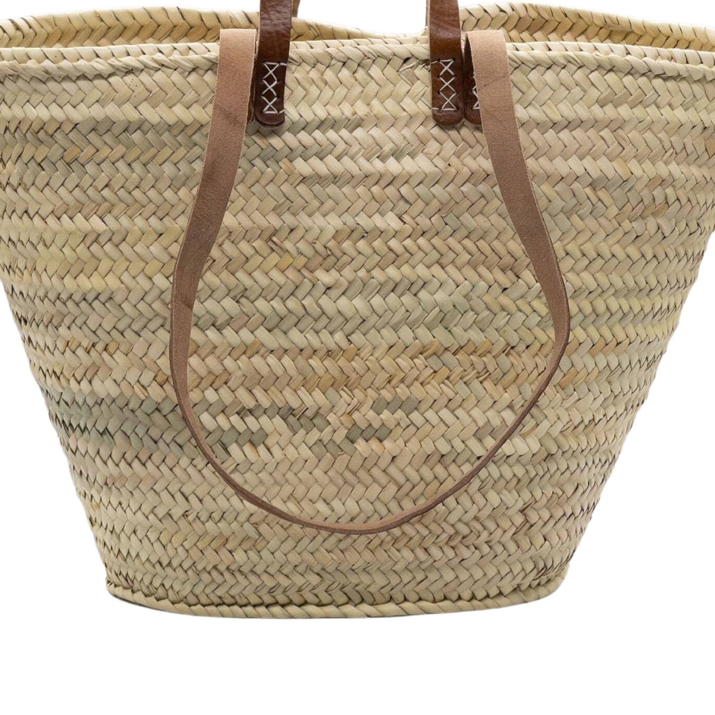 Luxe Palm Carryall - Handmade Straw Bag with Double Leather Handles - Classic Collection - berberlifeshop