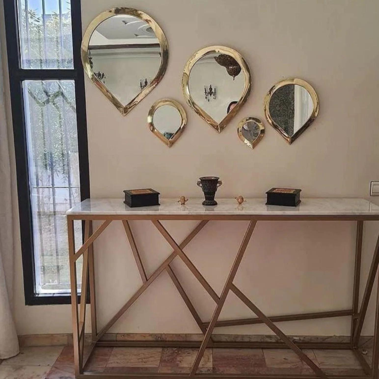 Set of 4 Copper Eye-shaped Mirror - berberlifeshop