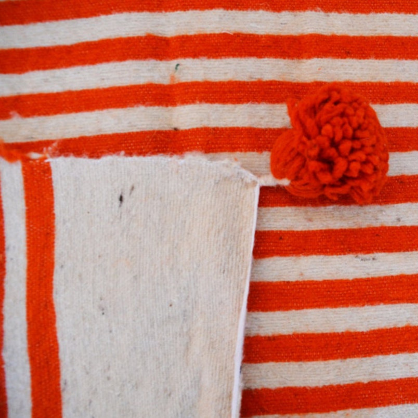Moroccan blanket Orange Tassels bed spread - berberlifeshop