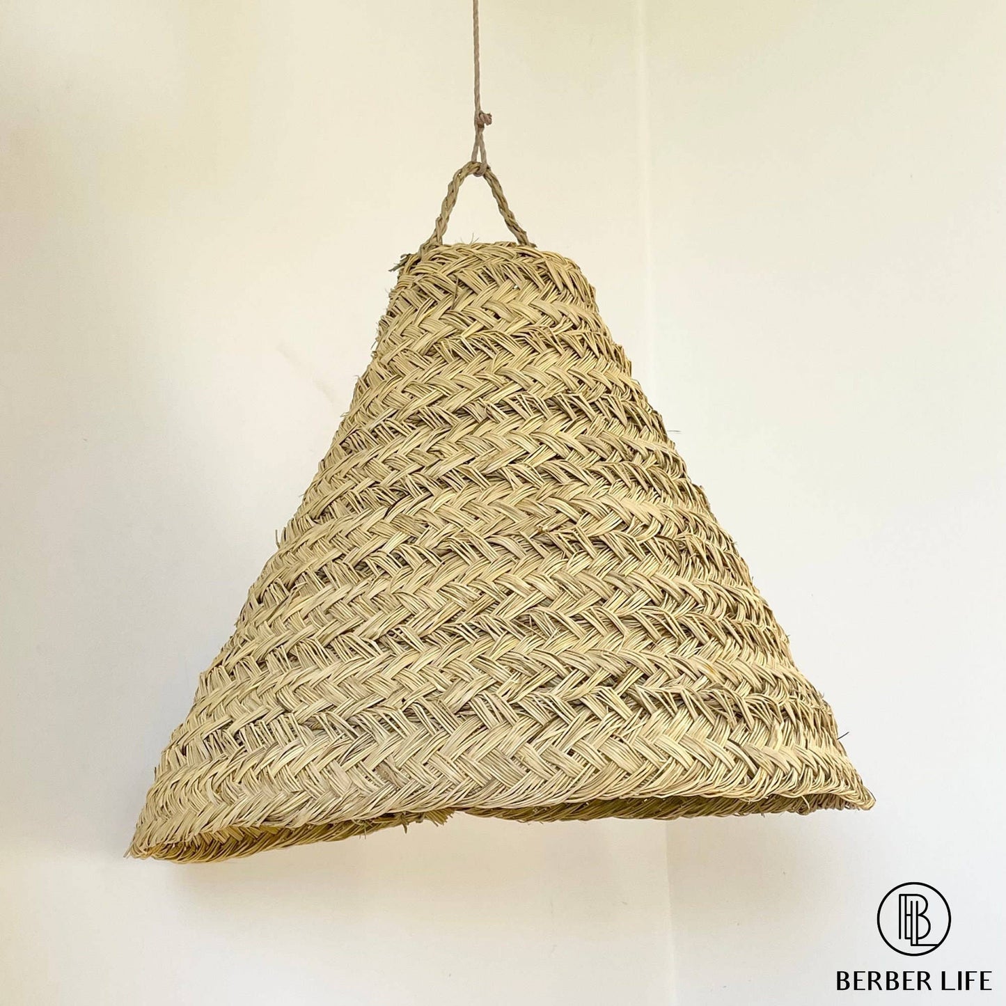 Moroccan handmade Natural Rattan lampshade, Suspension Doum2 - berberlifeshop