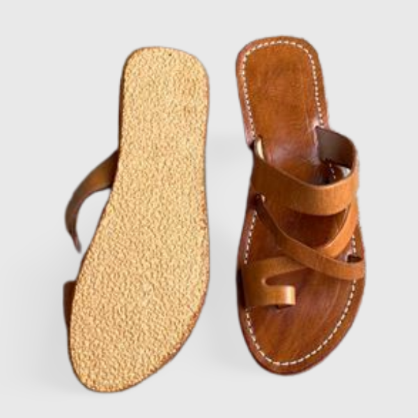 Stripes leather Sandal - berberlifeshop