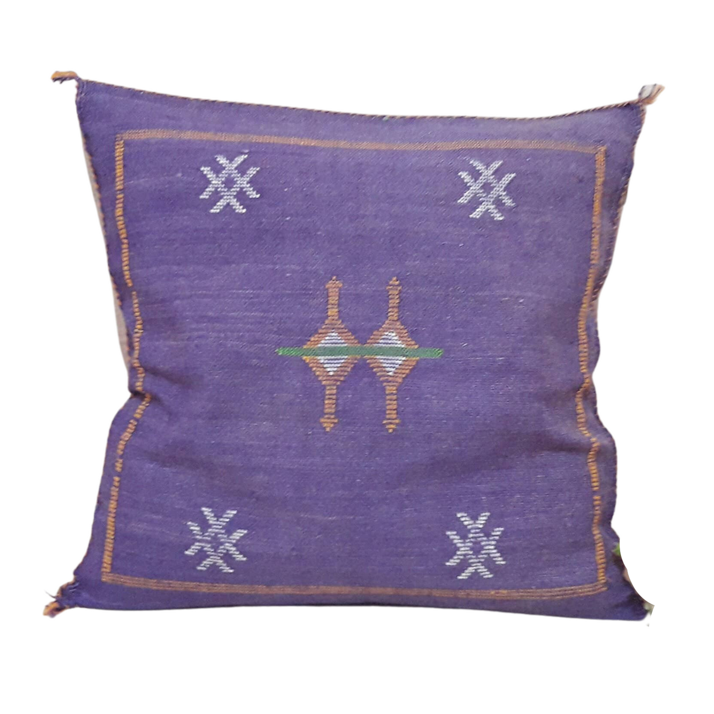 Moroccan Handmade Sabra Silk Cactus Pillow Cover purple - berberlifeshop