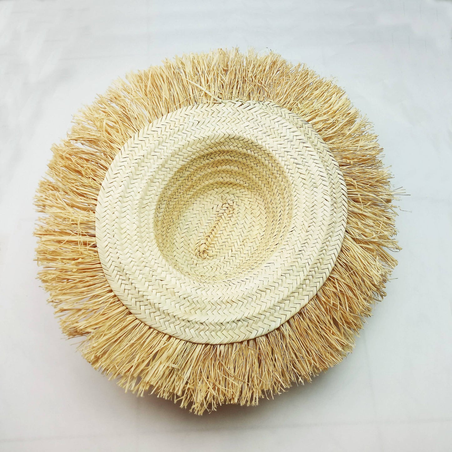 Raffia Tassel Trim Palm Leaf Straw Hat - berberlifeshop