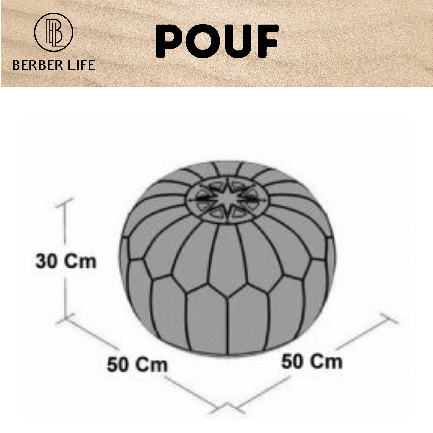 Unstuffed Ottoman Faux Leather Moroccan Pouf Silver - berberlifeshop