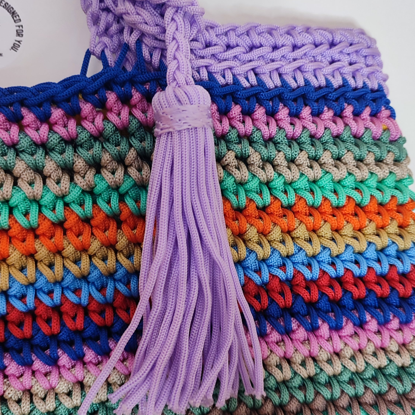 Crochet Rope Net Bag Boho Chic Large pride