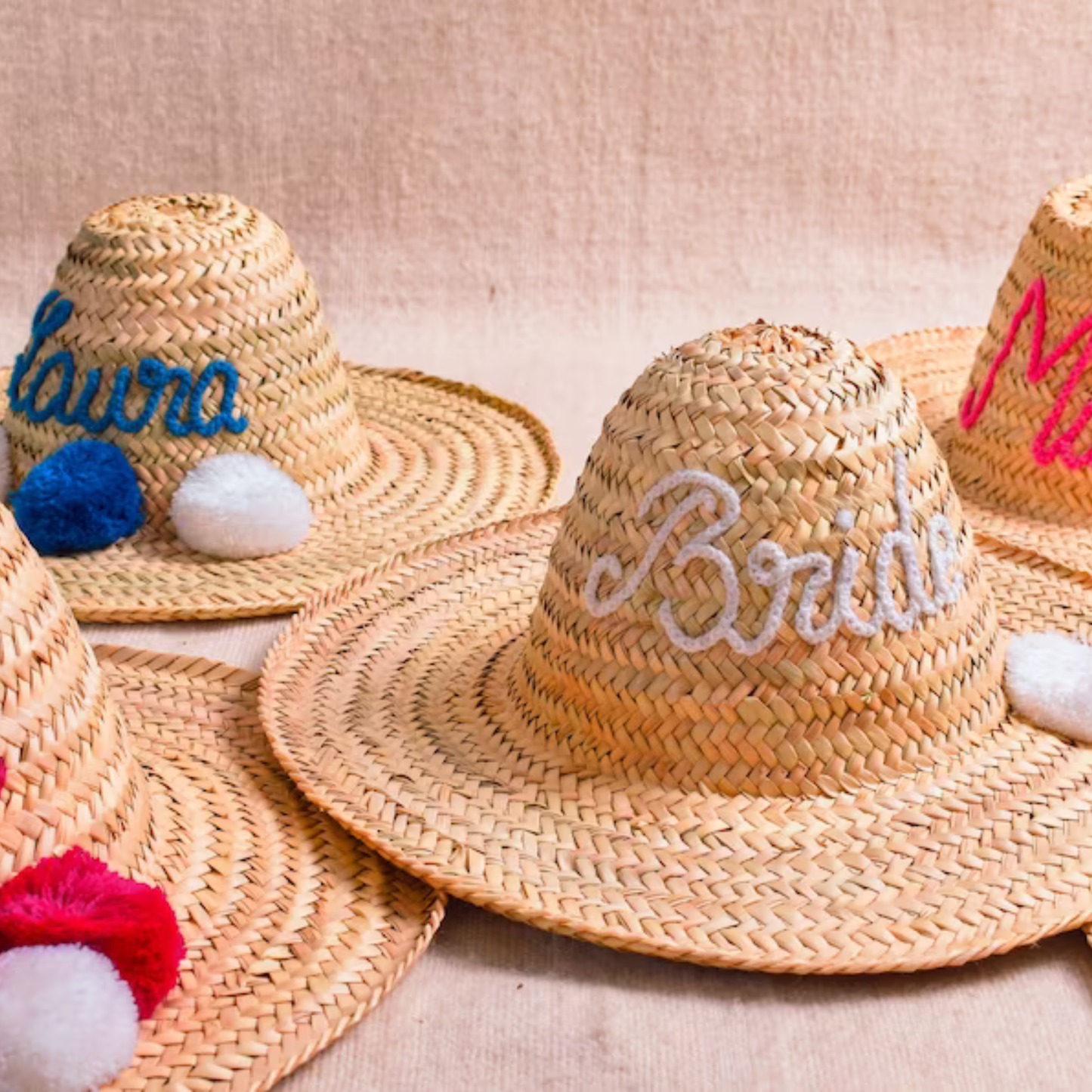 Bridal Bliss Personalized Handmade Straw Sun Hat