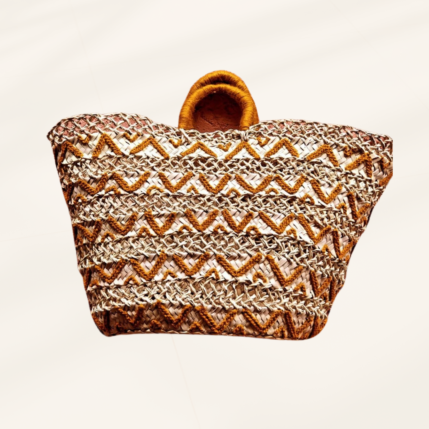 Dentelle Straw French Basket - Beach Tote with Simple Birds - berberlifeshop