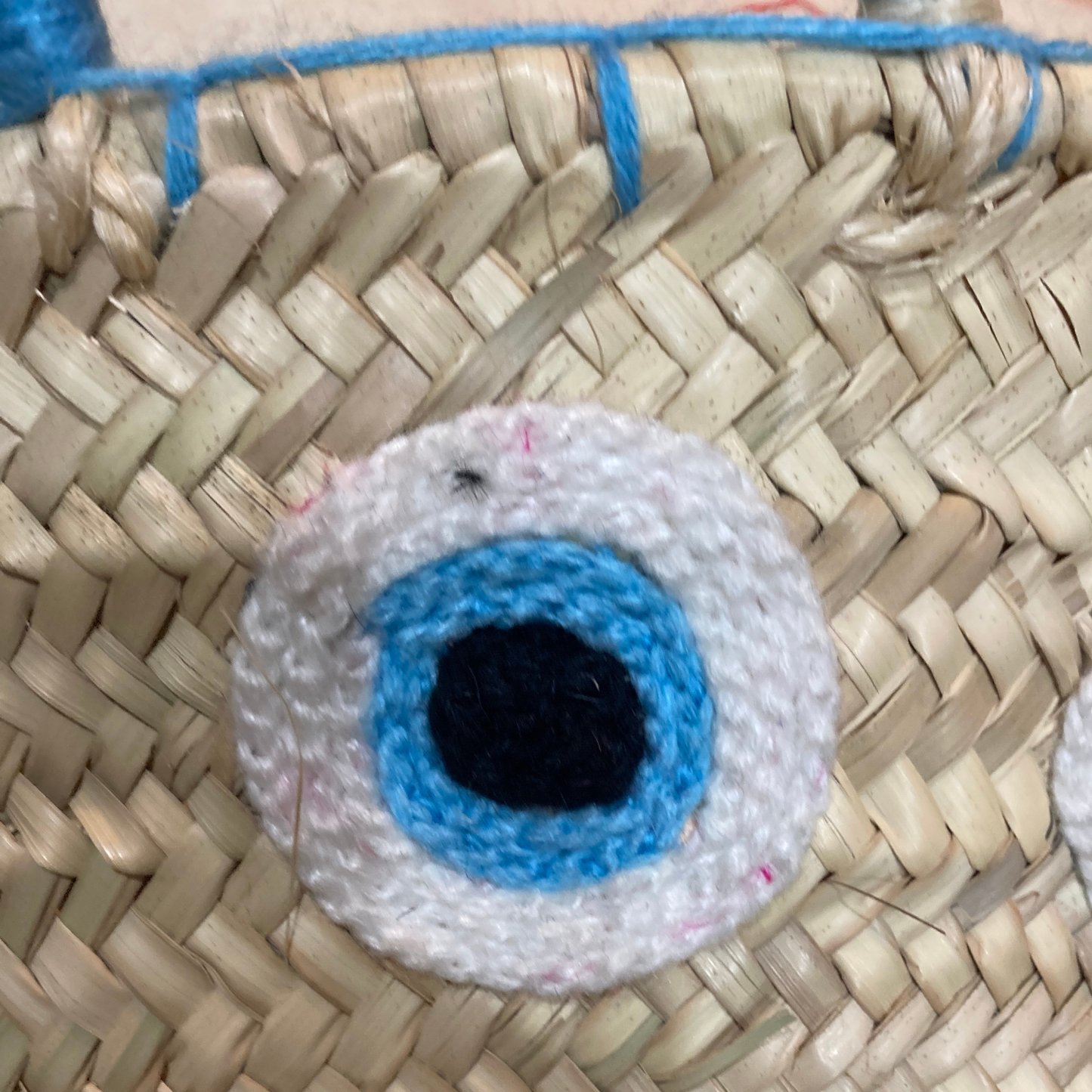 Round evil eye Small Straw bag - berberlifeshop