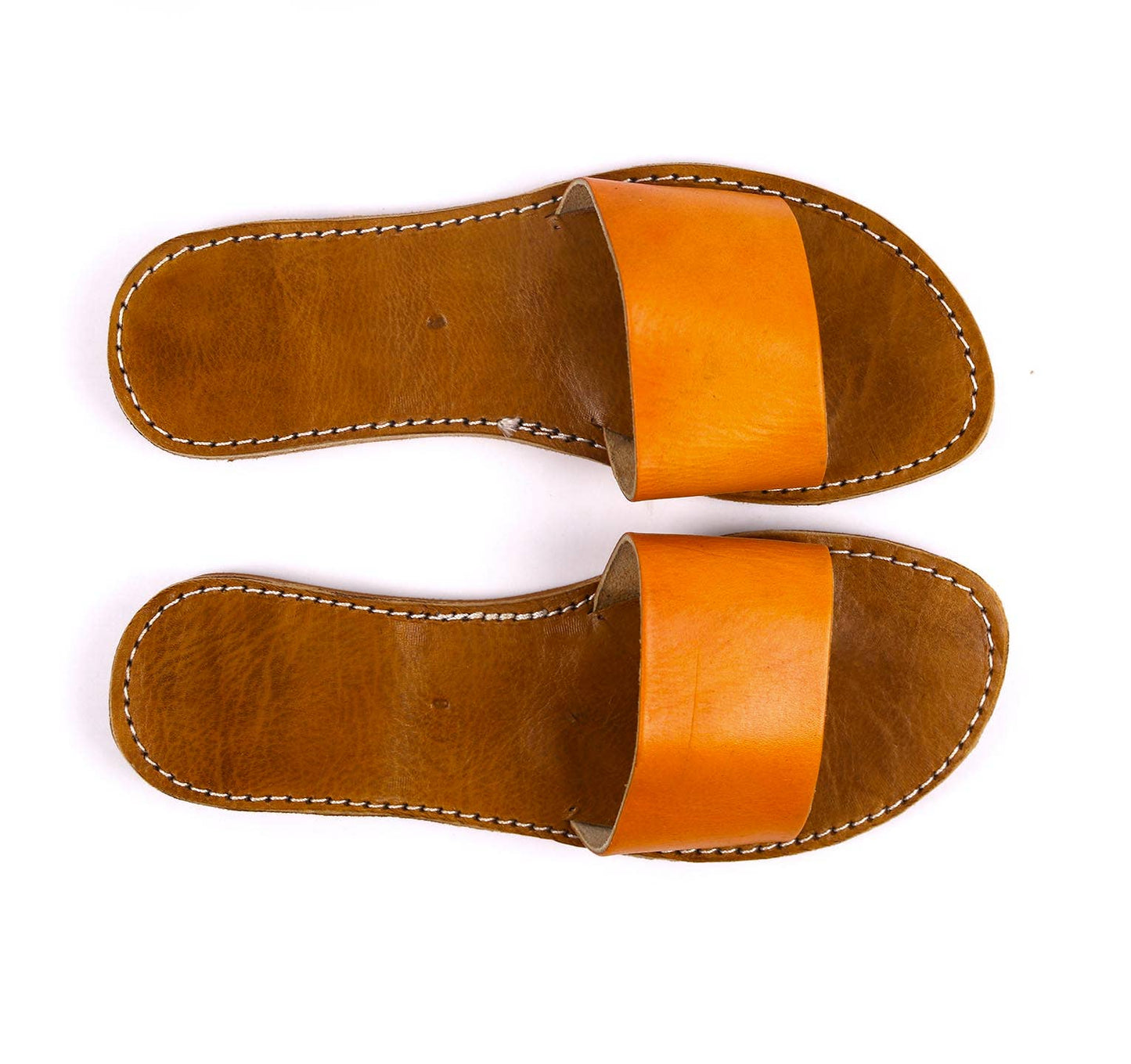 Orange leather Sandal - berberlifeshop