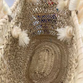 Moroccan Straw Bag With Pom Poms Tassel design - berberlifeshop