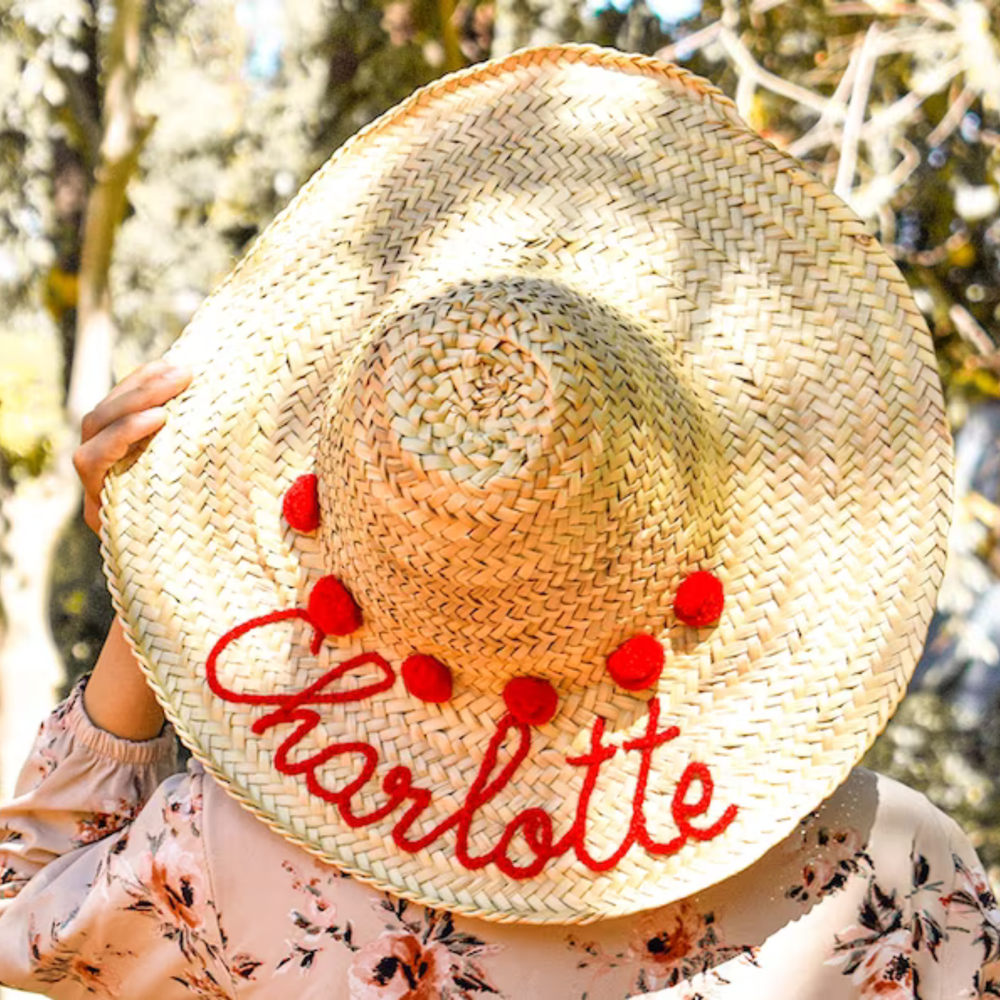 Bridal Bliss Personalized Handmade Straw Sun Hat