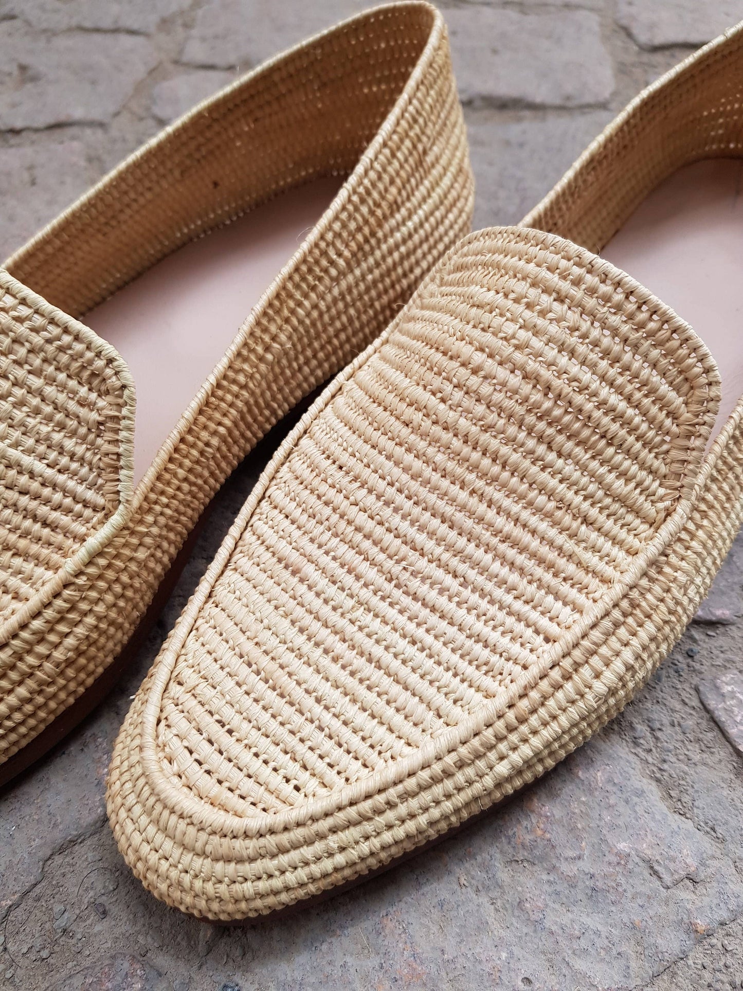 Summer Raffia moccasin loafers for men, raffia shoes - berberlifeshop