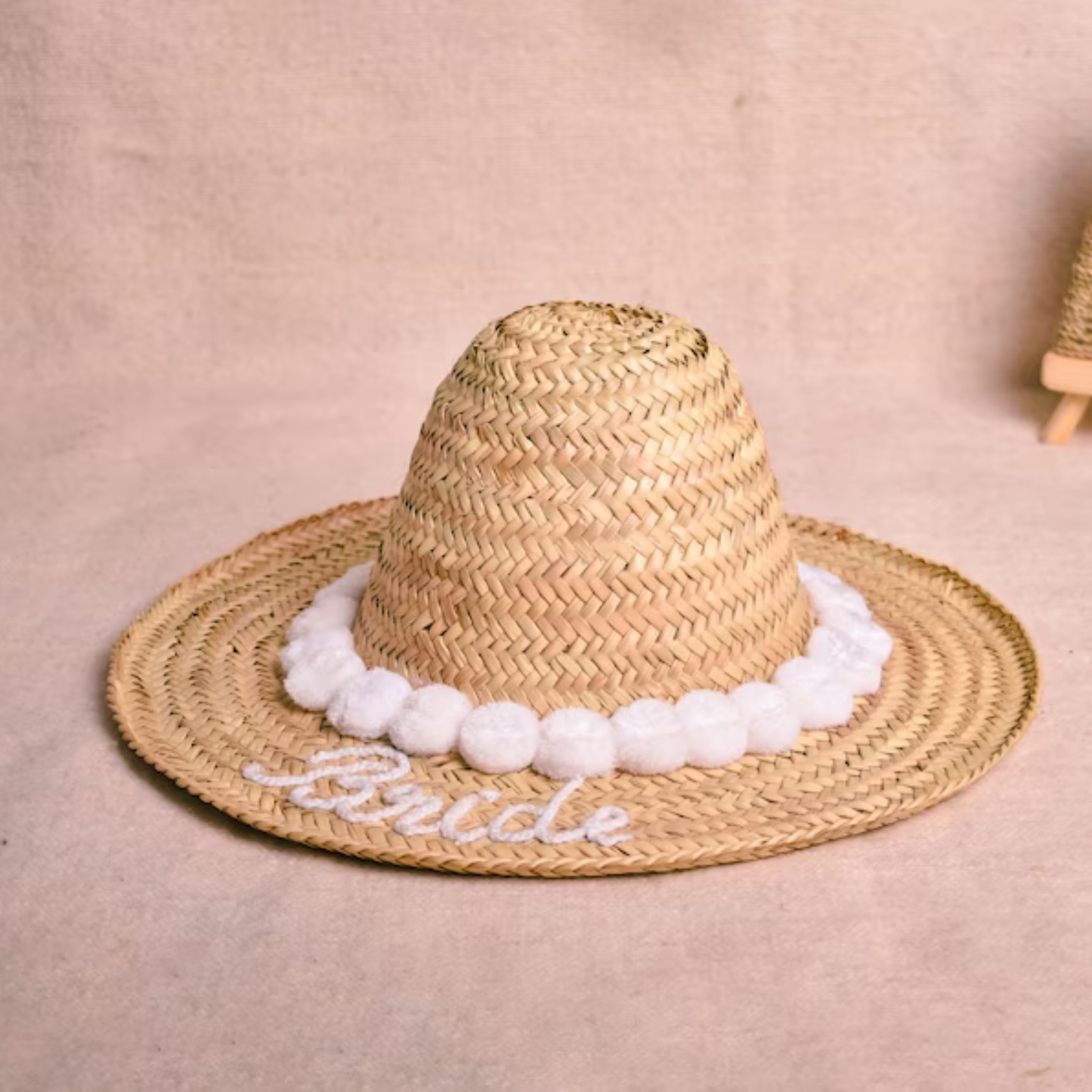 Bridal Bliss Personalized Handmade Straw Sun Hat