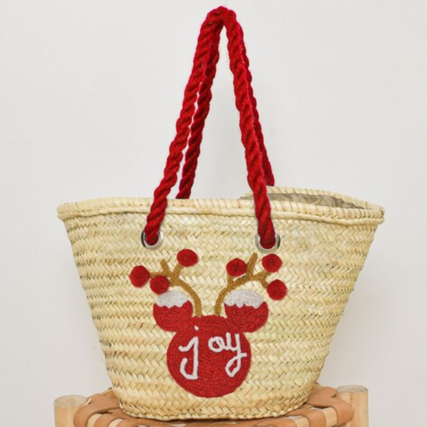 Santa's Sack Handwoven Chrismas Straw Bag