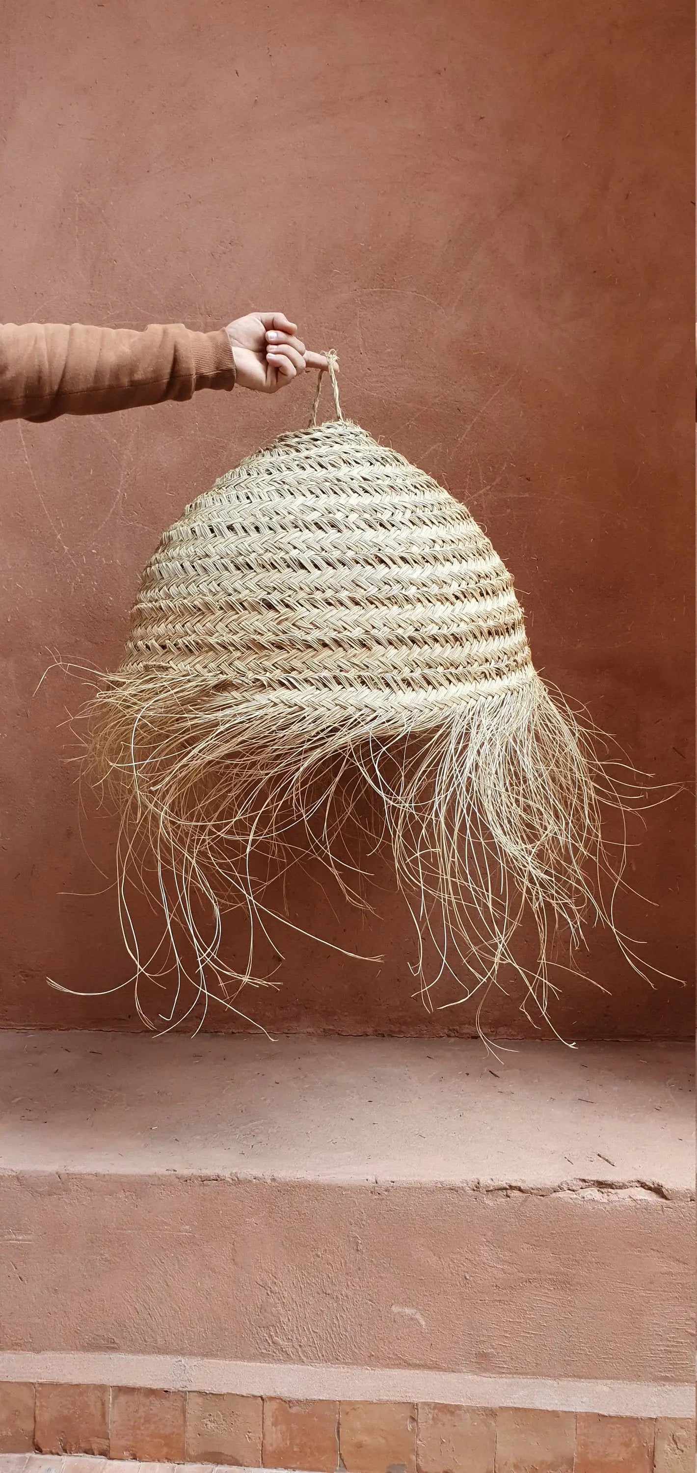 Moroccan handmade Natural Rattan lampshade, Suspension ball - berberlifeshop