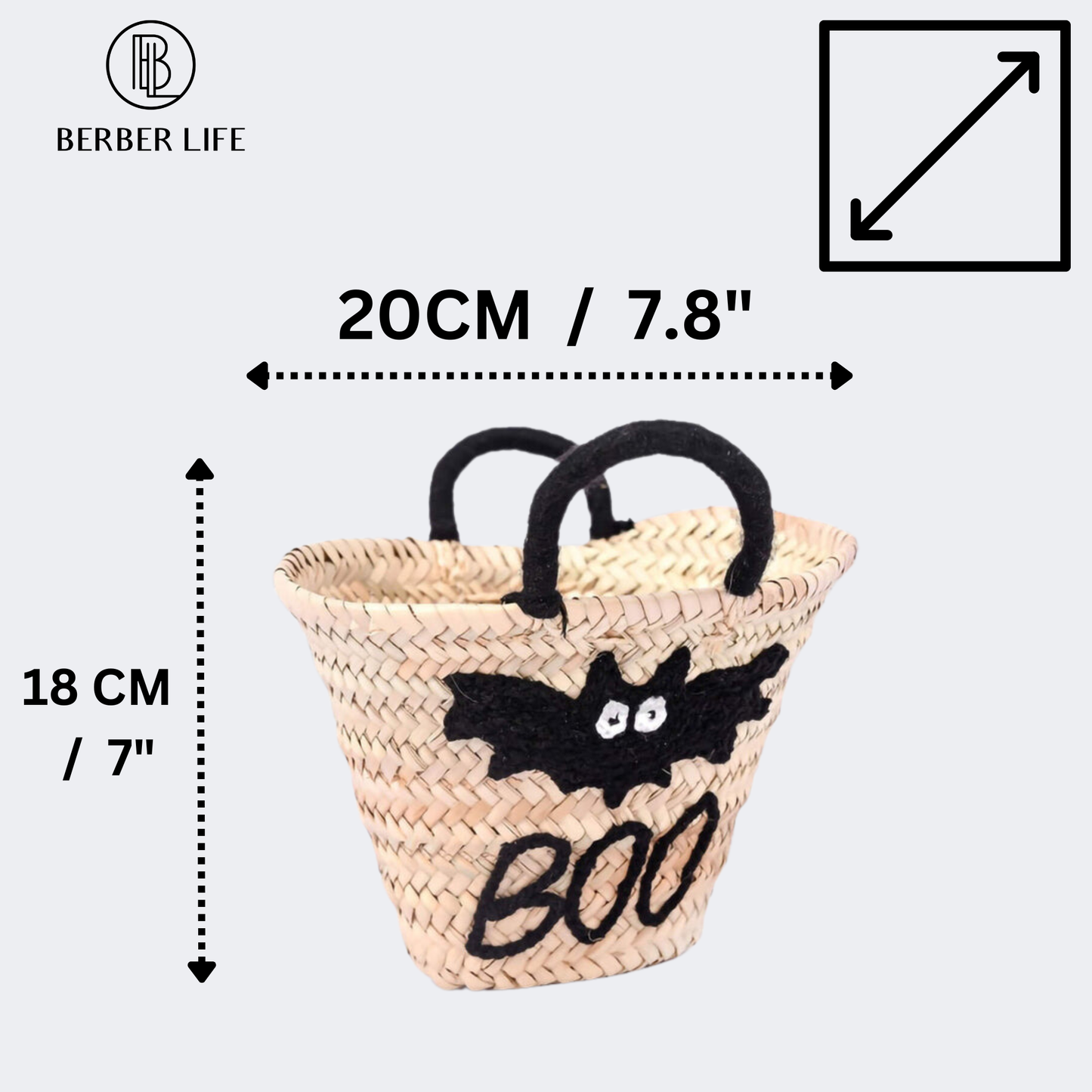 Halloween Wicker Basket with Jack-O'-Lantern Face