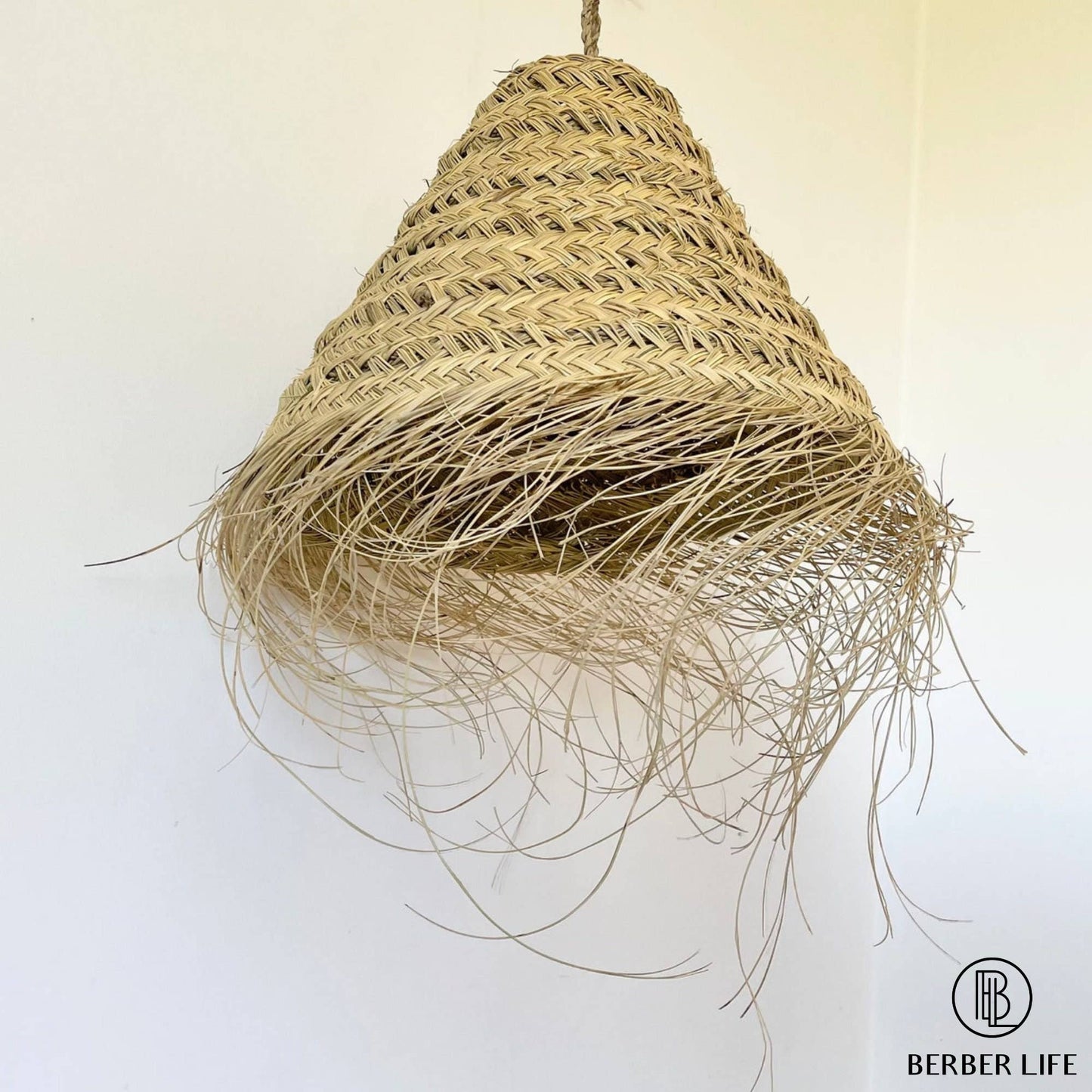 Moroccan handmade Natural Rattan lampshade, Suspension Doum3 - berberlifeshop
