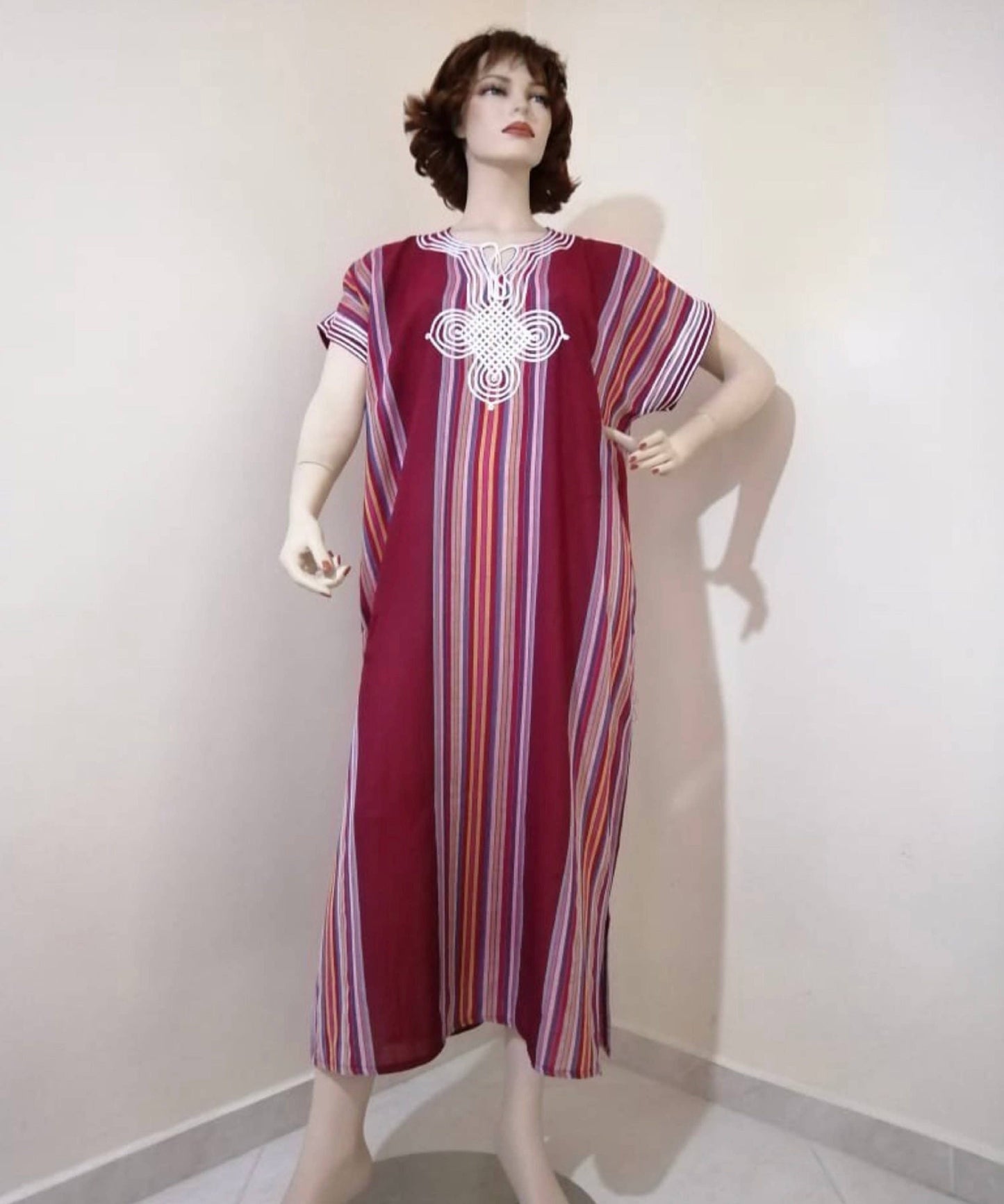 Stripe fresh summer Moroccan tradi dress caftan gandoura - berberlifeshop