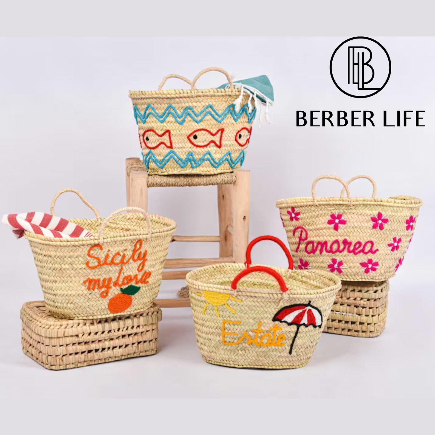Customized Summer Designs with Wool Threads Straw Bag