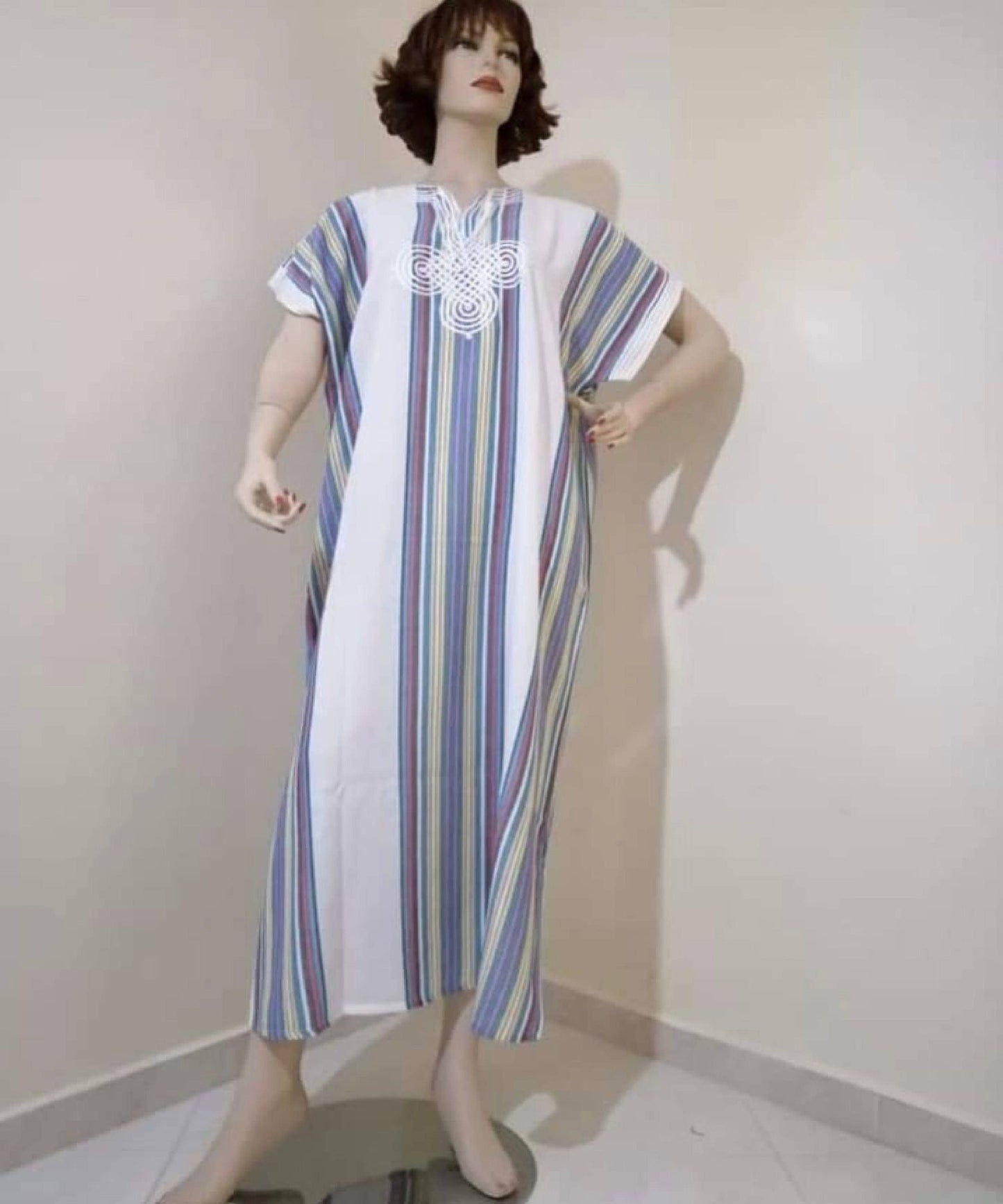 Stripe fresh summer Moroccan tradi dress caftan gandoura - berberlifeshop