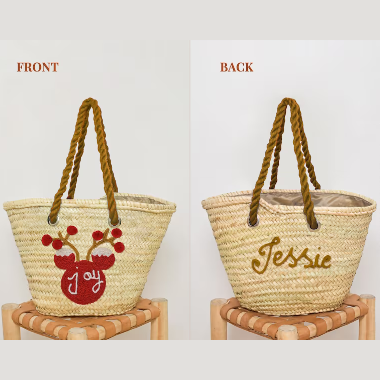 Santa's Sack Handwoven Chrismas Straw Bag