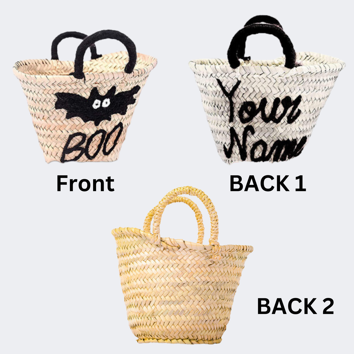 Halloween Wicker Basket with Jack-O'-Lantern Face